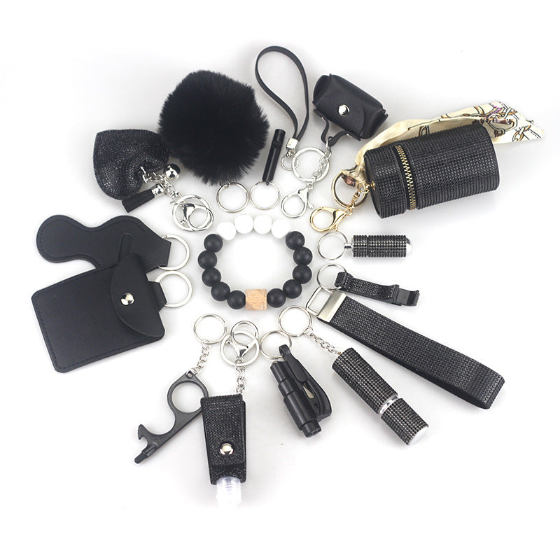 Defensive Weapons 15-Piece Bling Self Defense Keychain Set