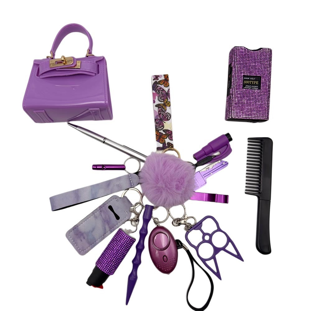 16pcs kechain sets with mini bag comb pen for women and girls