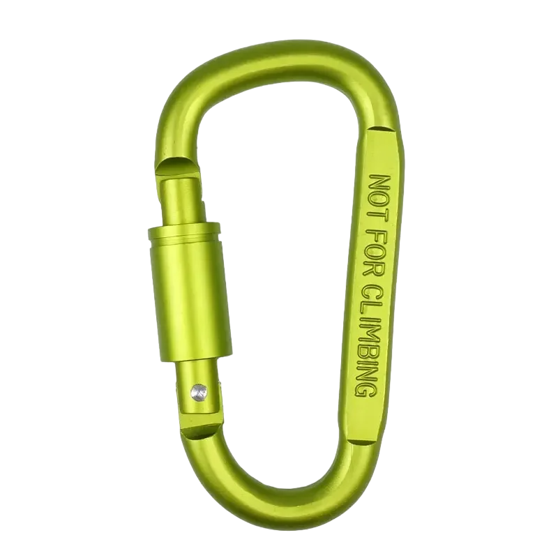 Spring-Loaded Carabiner with Twist-Locking Gate Keychain Holder