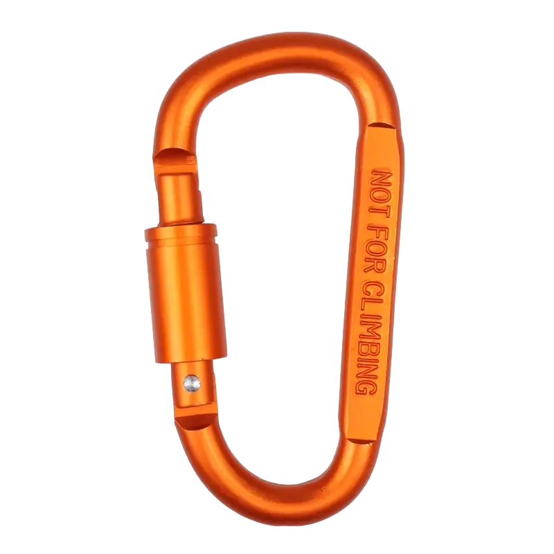 Spring-Loaded Carabiner with Twist-Locking Gate Keychain Holder