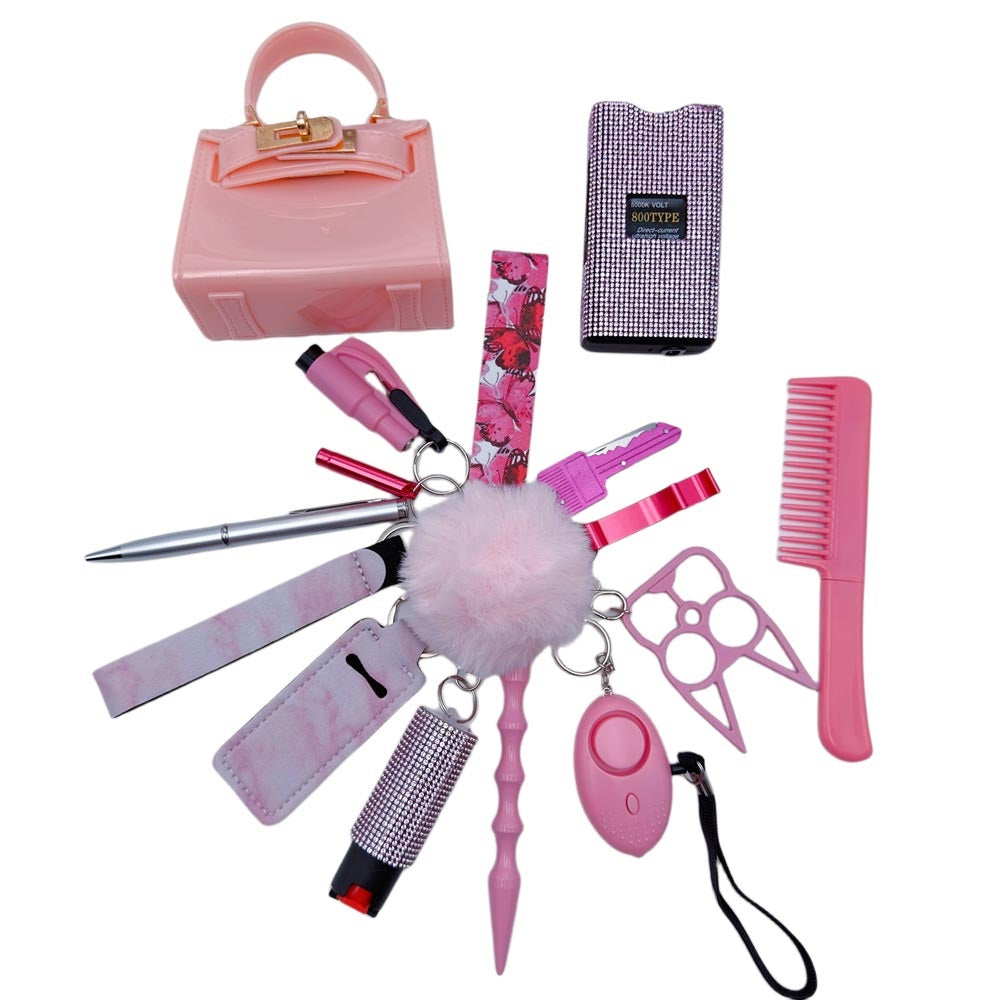 16pcs kechain sets with mini bag comb pen for women and girls