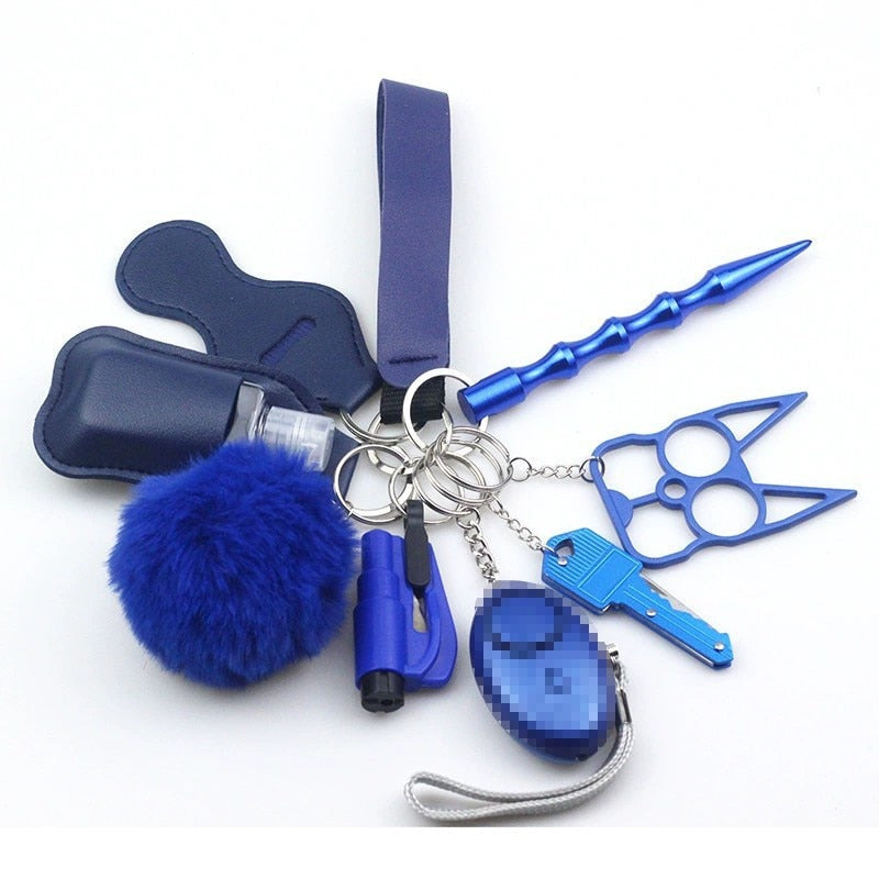 Defensive Weapons 10-Piece Self Defense Keychain Set