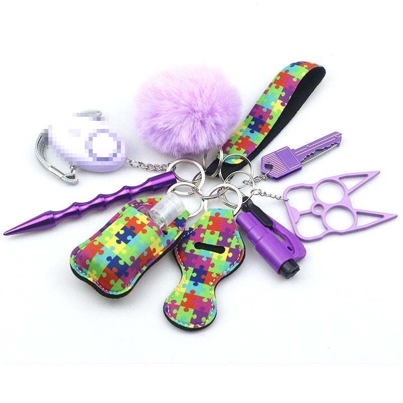 Defensive Weapons 10-Piece Self Defense Keychain Set