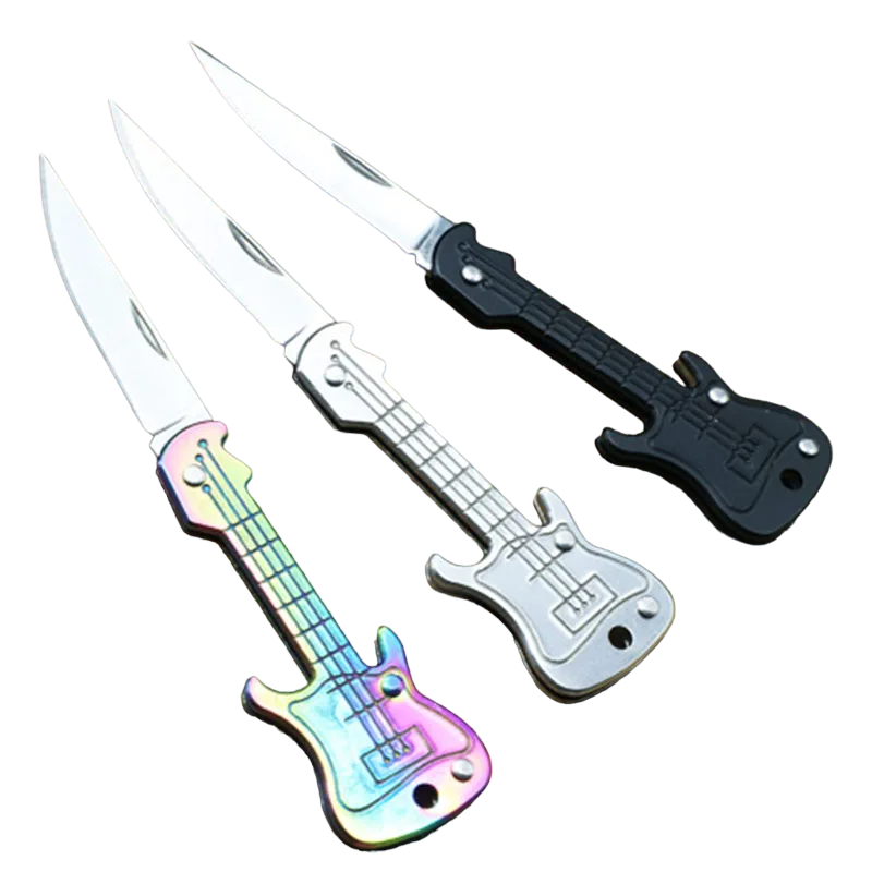 Guitar Key Knife with Hidden Blade Self Defense Keychain