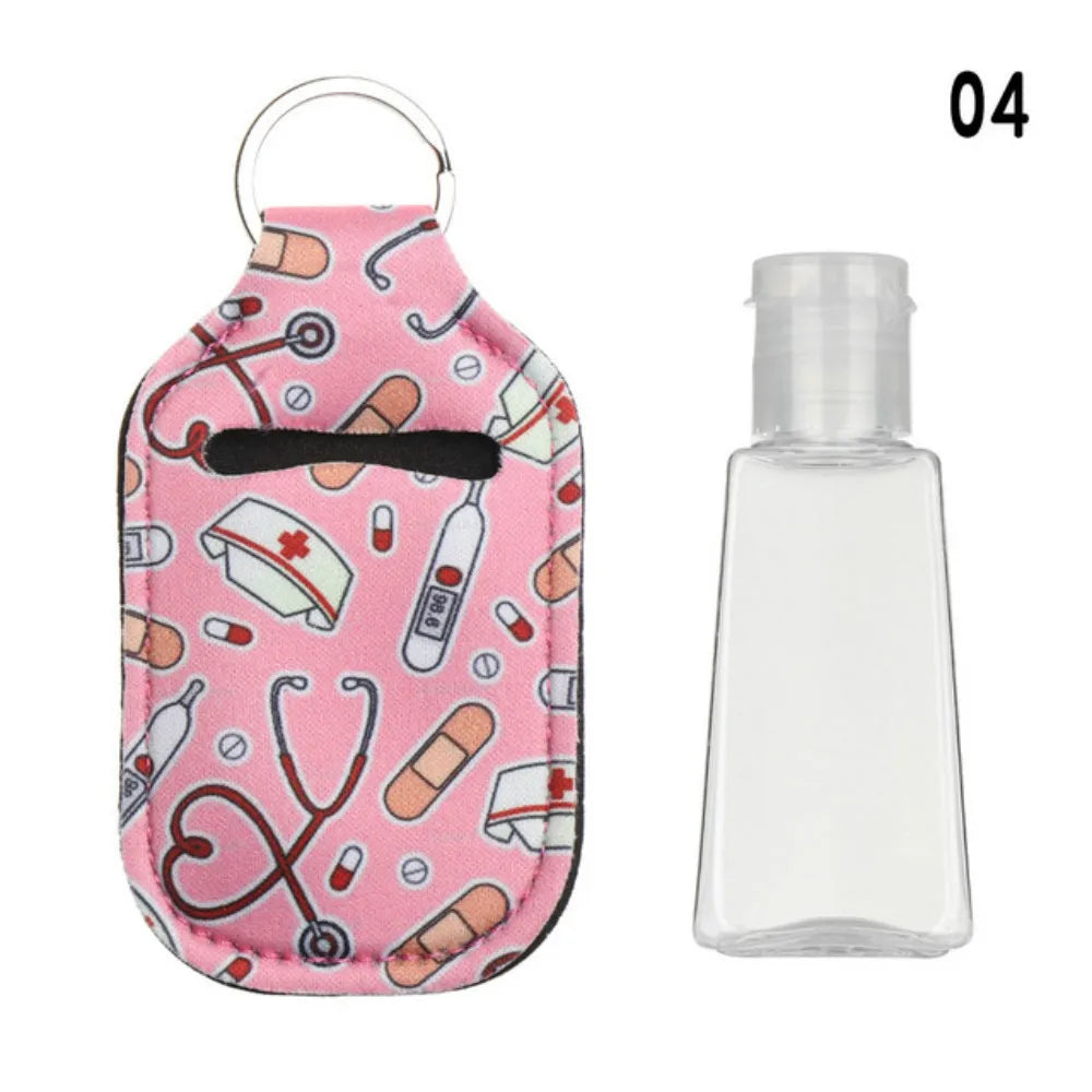 Hand Sanitizer Pouch Holder with Empty Bottle Keychain