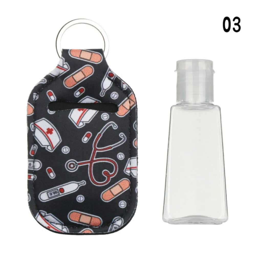 Hand Sanitizer Pouch Holder with Empty Bottle Keychain