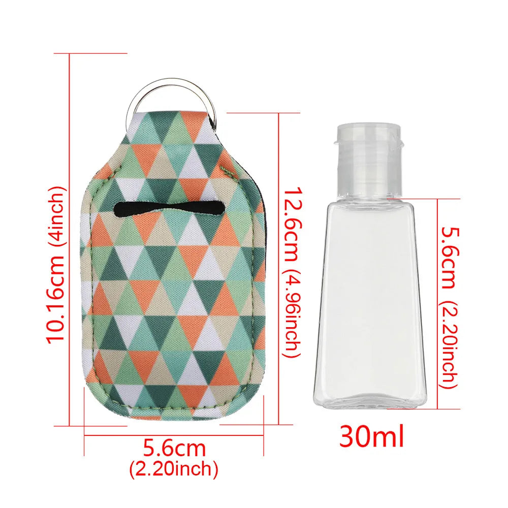 Hand Sanitizer Pouch Holder with Empty Bottle Keychain