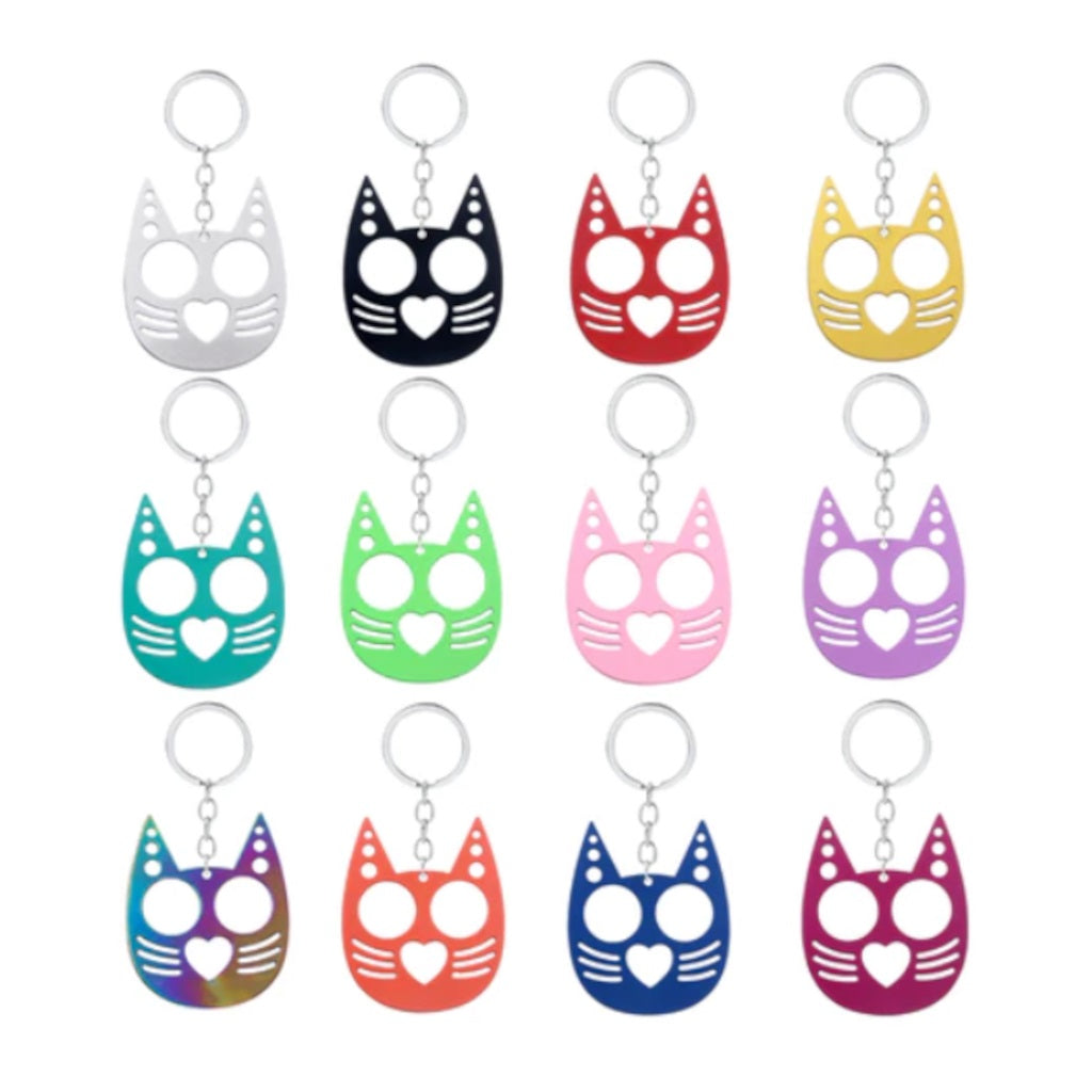 Kitty Cat Ears Self Defense Knuckles Keychain