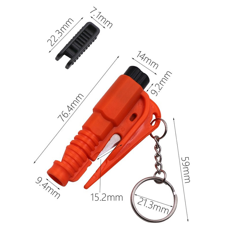 Original Window-Breaker and Seatbelt-Cutter 2-in-1 Emergency Keychain