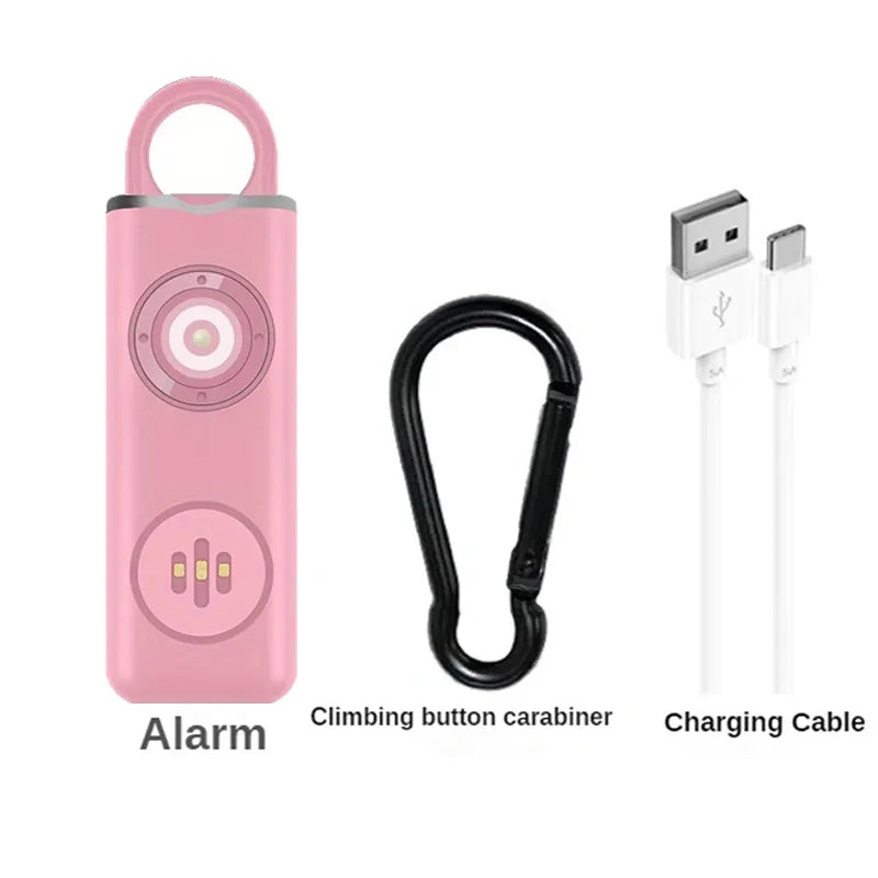 Pendant Personal Alarm + LED Emergency Light Self Defense Keychain