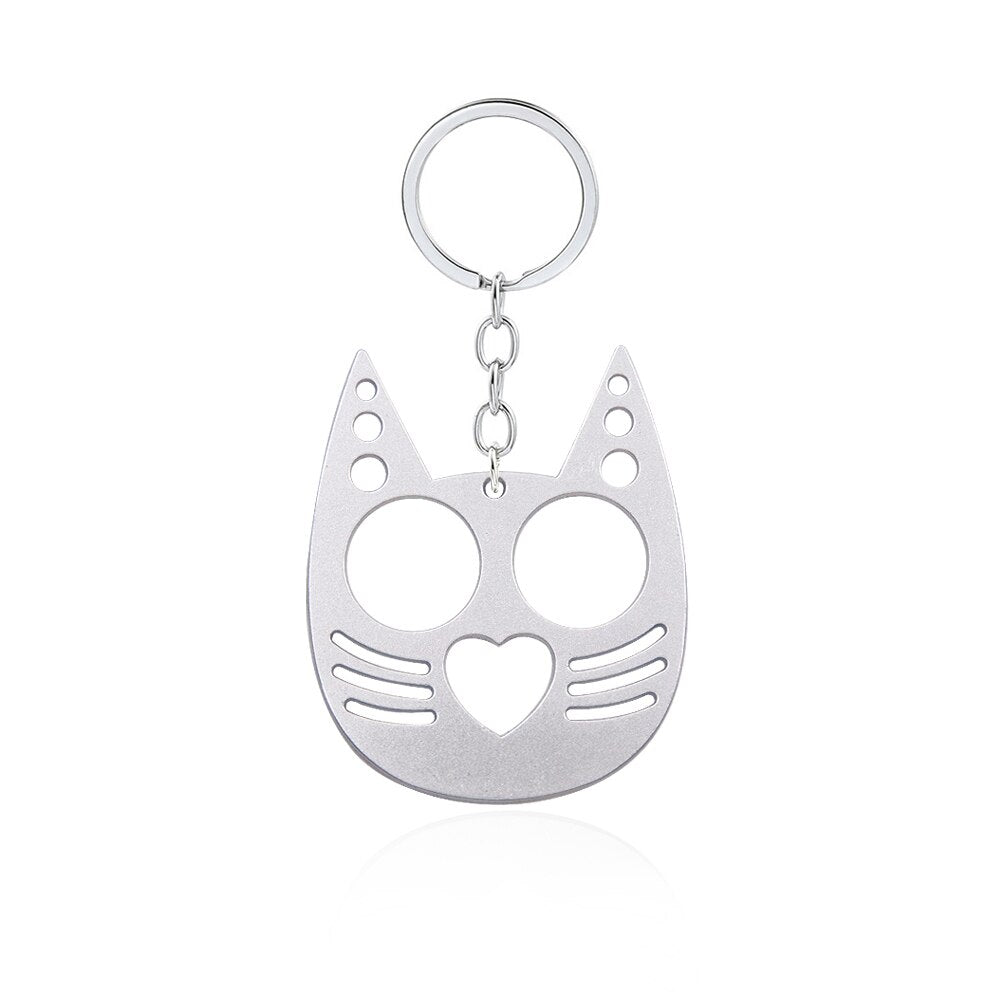 Kitty Cat Ears Self Defense Knuckles Keychain