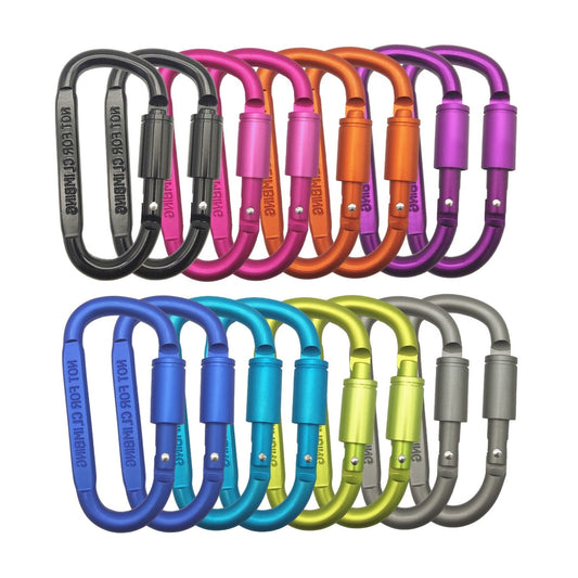 Spring-Loaded Carabiner with Twist-Locking Gate Keychain Holder