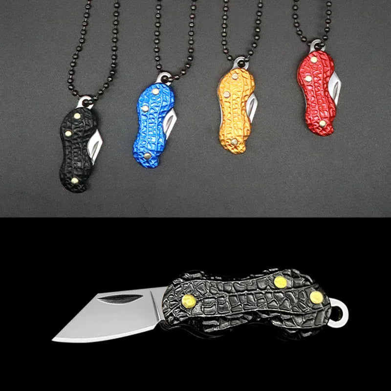 Peanut Knife with Hidden Blade Safety Keychain