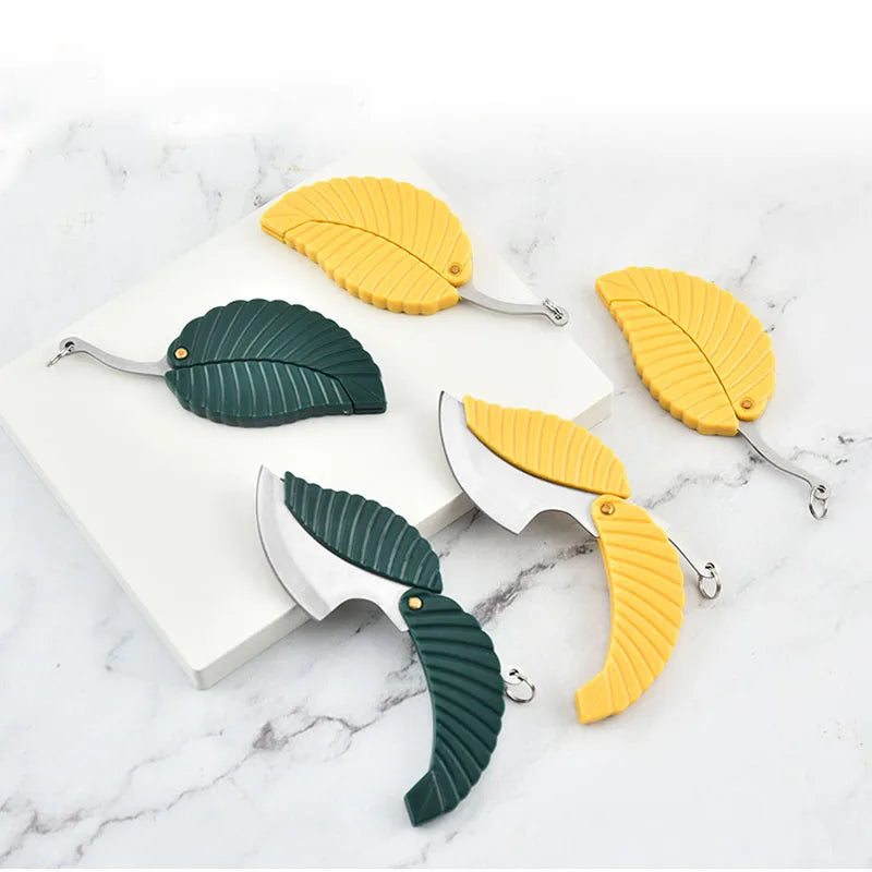 Leaf Knife with Hidden Blade Self Defense Keychain