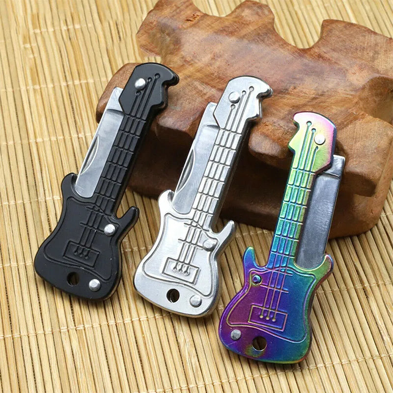 Guitar Key Knife with Hidden Blade Self Defense Keychain