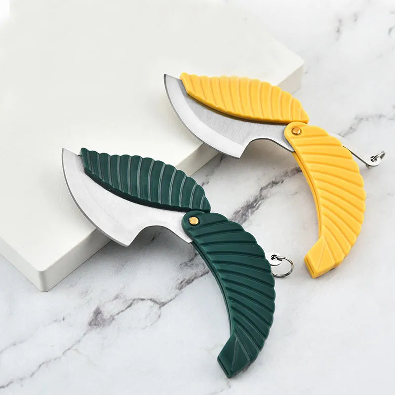 Leaf Knife with Hidden Blade Self Defense Keychain