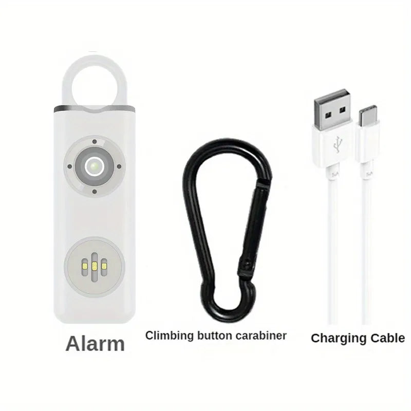 Pendant Personal Alarm + LED Emergency Light Self Defense Keychain