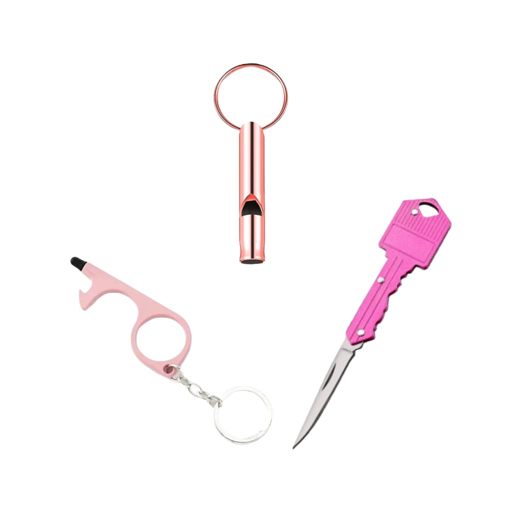 Safety Tool Keychains 3-Piece Self Defense Kit